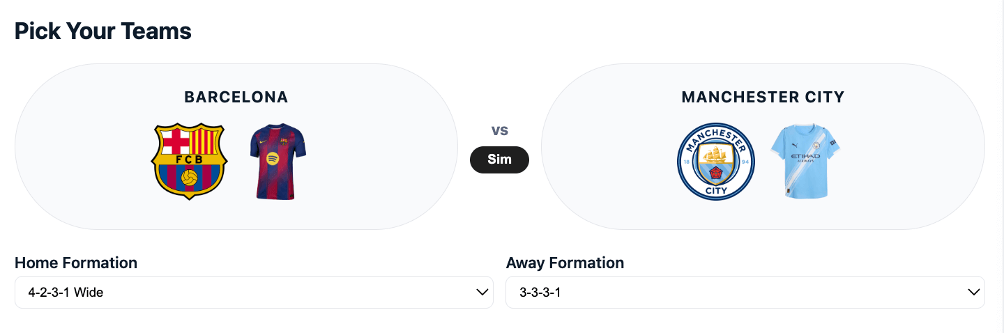 Quick Match simulation screen 4